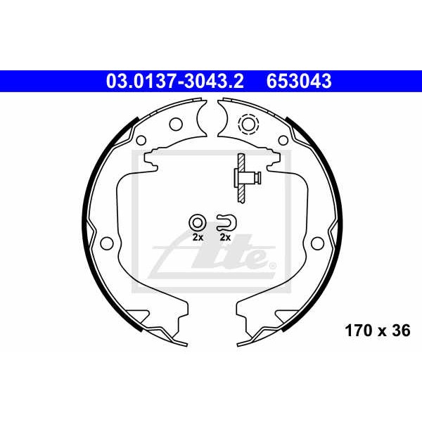 Слика на комплет сопирачки гуртни, рачна сопирачка ATE 03.0137-3043.2 за Subaru Legacy 4 Wagon (B13) 2.5 i AWD - 173 коњи бензин