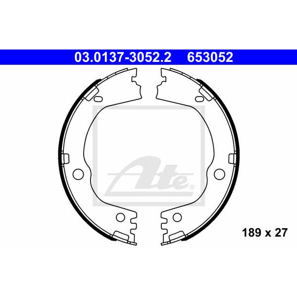 Слика на комплет сопирачки гуртни, рачна сопирачка ATE 03.0137-3052.2 за Opel Adam 1.2 - 69 коњи бензин