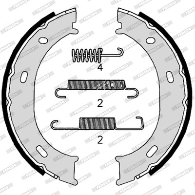 Слика на комплет сопирачки гуртни, рачна сопирачка FERODO FSB624S за Merdeces Vario Box 613 D, 614 D (668.351, 668.352, 668.353) - 136 коњи дизел