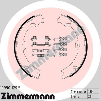 Слика на Комплет сопирачки гуртни, рачна сопирачка ZIMMERMANN 10990.129.5