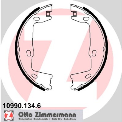 Слика на комплет сопирачки гуртни, рачна сопирачка ZIMMERMANN 10990.134.6 за Opel Astra F 2.0 i 16V - 136 коњи бензин