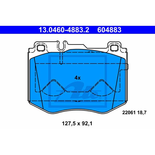 Слика на комплет феродо, дискови кочници ATE 13.0460-4883.2 за Mercedes C-Class Coupe (C205) C 300 (205.348) - 245 коњи бензин