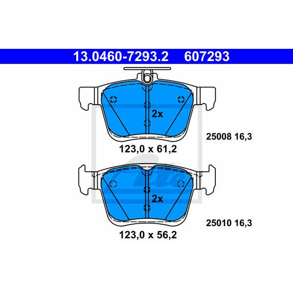 Слика на комплет феродо, дискови кочници ATE 13.0460-7293.2 за Audi A3 Sedan (8VS) 1.4 TFSI - 150 коњи бензин