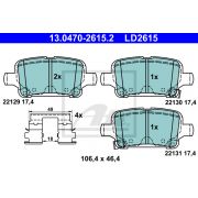 Слика 1 на комплет феродо, дискови кочници ATE Ceramic 13.0470-2615.2