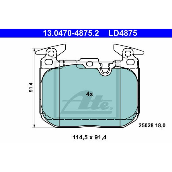 Слика на комплет феродо, дискови кочници ATE Ceramic 13.0470-4875.2 за BMW 1 F21 116 d - 116 коњи дизел