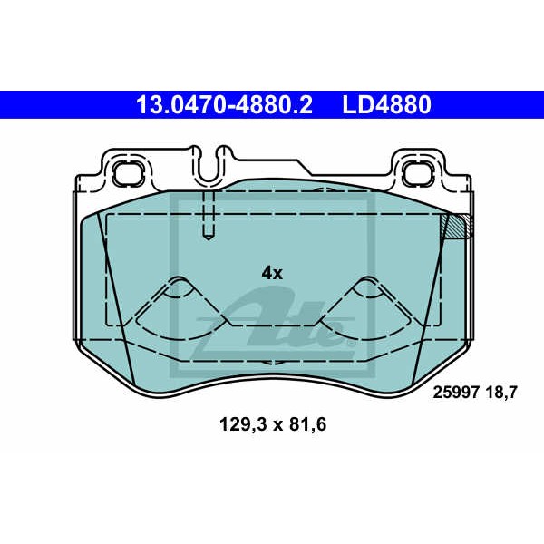 Слика на Комплет феродо, дискови кочници ATE Ceramic 13.0470-4880.2