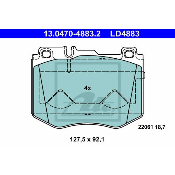 Слика на Комплет феродо, дискови кочници ATE Ceramic 13.0470-4883.2