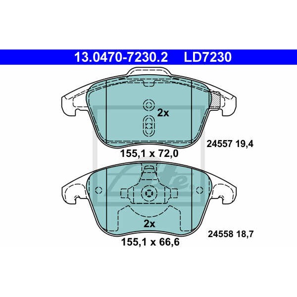 Слика на Комплет феродо, дискови кочници ATE Ceramic 13.0470-7230.2