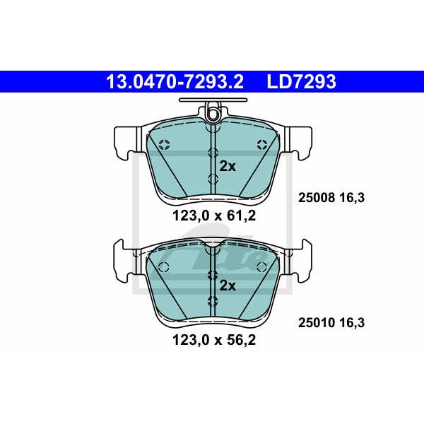 Слика на комплет феродо, дискови кочници ATE Ceramic 13.0470-7293.2 за Audi A3 Sedan (8VS) S3 quattro - 290 коњи бензин