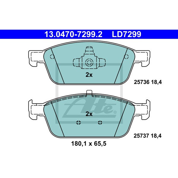 Слика на Комплет феродо, дискови кочници ATE Ceramic 13.0470-7299.2