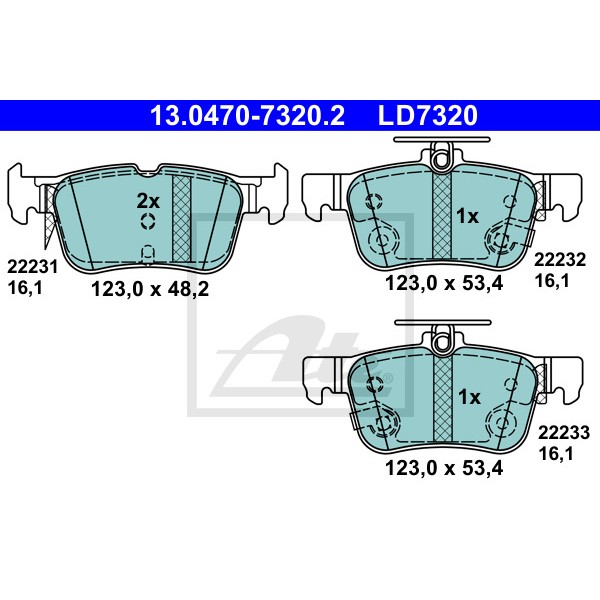 Слика на комплет феродо, дискови кочници ATE Ceramic 13.0470-7320.2 за Ford Mondeo 5 Saloon 1.5 TDCi - 120 коњи дизел