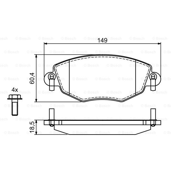 Слика на комплет феродо, дискови кочници BOSCH 0 986 494 724 за Ford Mondeo 3 Estate (BWY) 2.0 16V - 146 коњи бензин