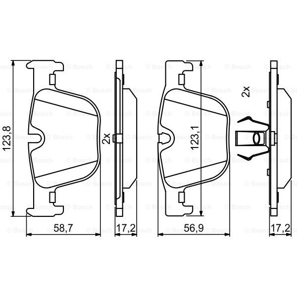 Слика на комплет феродо, дискови кочници BOSCH 0 986 494 786 за BMW 3 Touring F31 340 i xDrive - 360 коњи бензин