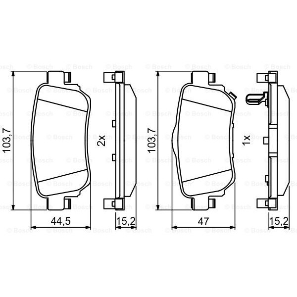 Слика на комплет феродо, дискови кочници BOSCH 0 986 494 816 за Renault Kadjar (HA, HL) 1.3 TCe 160 (HLNC) - 160 коњи бензин