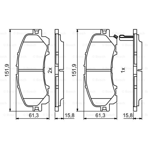 Слика на комплет феродо, дискови кочници BOSCH 0 986 494 821 за Infiniti Q50 50 Hybrid AWD - 306 коњи бензин/ електро