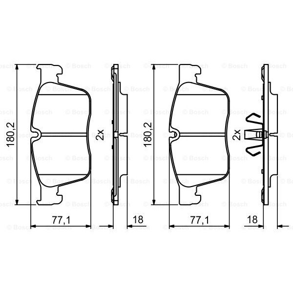 Слика на комплет феродо, дискови кочници BOSCH 0 986 494 829 за Jaguar F-Pace (X761) 2.0 AWD - 300 коњи бензин