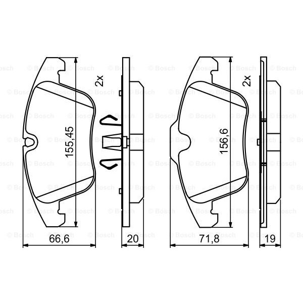 Слика на комплет феродо, дискови кочници BOSCH 0 986 494 830 за Jaguar XE (x760) 2.0 - 200 коњи бензин