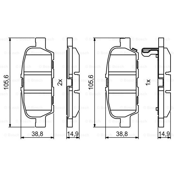 Слика на комплет феродо, дискови кочници BOSCH 0 986 494 857 за Infiniti Q50 50 Hybrid AWD - 364 коњи бензин/ електро