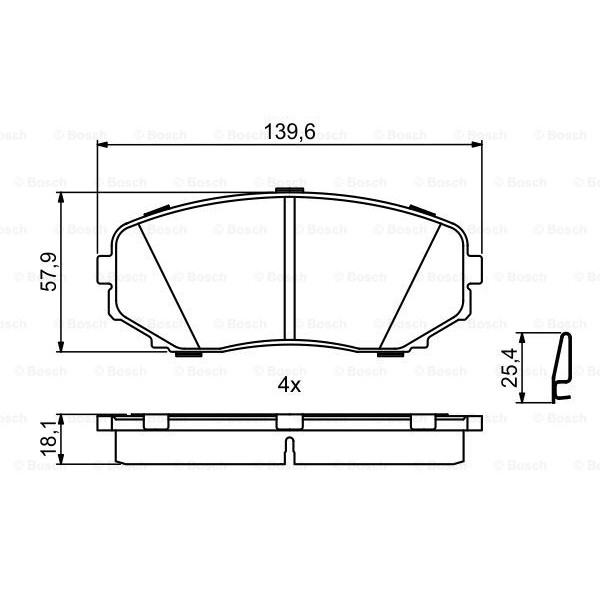 Слика на Комплет феродо, дискови кочници BOSCH 0 986 494 879