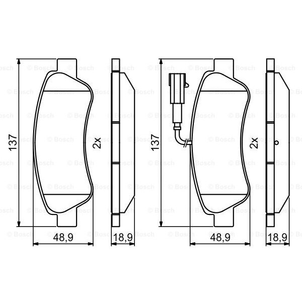 Слика на комплет феродо, дискови кочници BOSCH 0 986 494 994 за Fiat Ducato BOX 250 115 Multijet 2,0 D - 116 коњи дизел