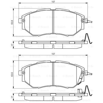 Слика на комплет феродо, дискови кочници BOSCH 0 986 495 156 за Subaru Tribeca (B9) 3.6 - 258 коњи бензин