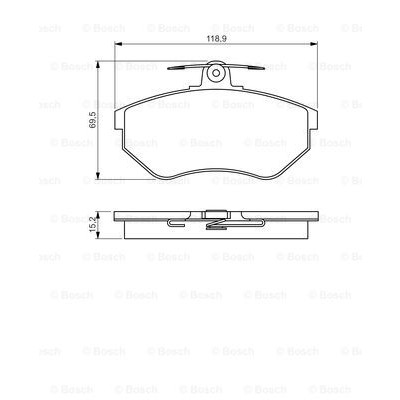 Слика на комплет феродо, дискови кочници BOSCH 0 986 495 246 за VW Corrado (53i) 1.8 G60 - 160 коњи бензин