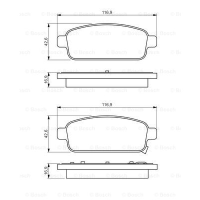 Слика на комплет феродо, дискови кочници BOSCH 0 986 495 259 за Opel Astra GTC 1.7 CDTI - 131 коњи дизел