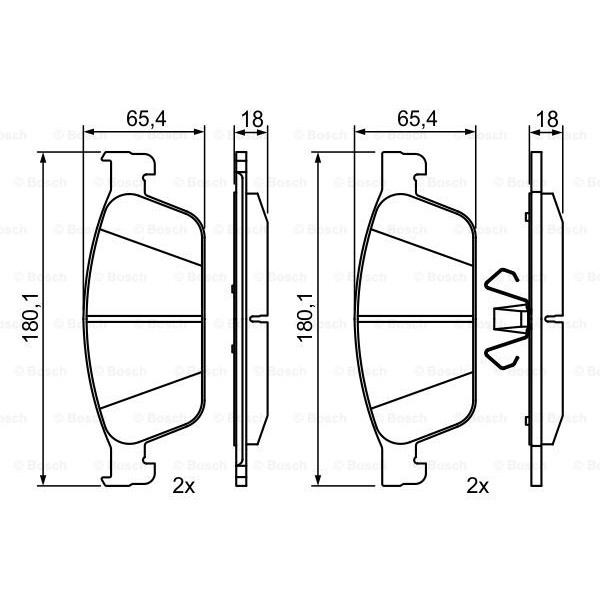 Слика на комплет феродо, дискови кочници BOSCH 0 986 495 388 за Ford Focus 3 Hatchback 1.5 TDCi - 120 коњи дизел