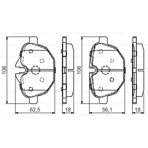 Слика на комплет феродо, дискови кочници BOSCH 0 986 495 442 за BMW 5 Sedan F10 535 i - 326 коњи бензин