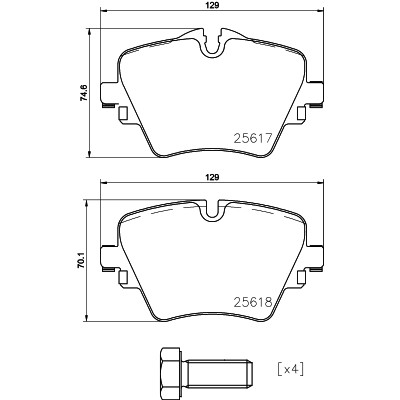 Слика на комплет феродо, дискови кочници BREMBO P 06 093 за Mini Clubman (F54) Cooper S JCW - 211 коњи бензин