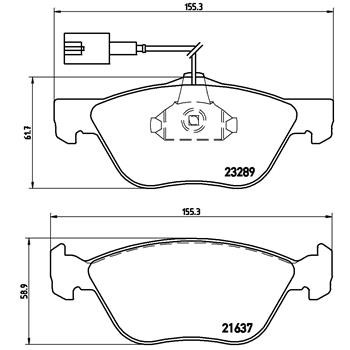 Слика на комплет феродо, дискови кочници BREMBO P 23 077 за Alfa Romeo 145 (930) Hatchback 1.8 i.e. 16V T.S. - 140 коњи бензин