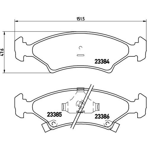 Слика на комплет феродо, дискови кочници BREMBO P 30 009 за Kia Mentor Hatchback (FB) 1.5 i 16V - 88 коњи бензин