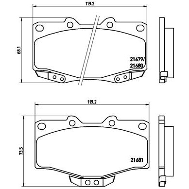 Слика на комплет феродо, дискови кочници BREMBO P 83 009 за Toyota Land Cruiser 90 (J9) 3.0 TD - 140 коњи дизел