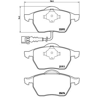 Слика на комплет феродо, дискови кочници BREMBO P 85 045 за Audi TT (8N3) 1.8 T - 190 коњи бензин