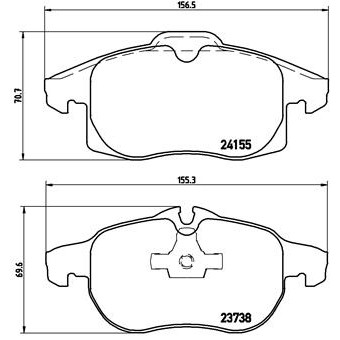 Слика на комплет феродо, дискови кочници BREMBO DIRECTIONAL BRAKE PADS P 10 011 за Opel Signum 2.2 direct - 155 коњи бензин