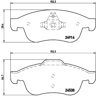 Слика на комплет феродо, дискови кочници BREMBO DIRECTIONAL BRAKE PADS P 68 050 за Renault Megane 3 Coupe 1.5 dCi (DZ0A) - 86 коњи дизел