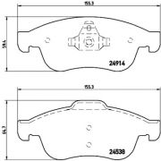 Слика 1 на комплет феродо, дискови кочници BREMBO DIRECTIONAL BRAKE PADS P 68 050