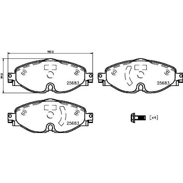 Слика на комплет феродо, дискови кочници BREMBO DIRECTIONAL BRAKE PADS P 85 147 за VW Golf 7 Estate (BA5) 1.4 TSI - 140 коњи бензин