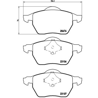 Слика на комплет феродо, дискови кочници BREMBO DIRECTIONAL BRAKE PADS P 86 015 за Volvo S70 Saloon (P80) 2.0 Turbo - 226 коњи бензин