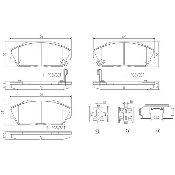 Слика на Комплет феродо, дискови кочници BREMBO NAO LINE P28013N