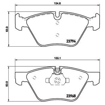 Слика на комплет феродо, дискови кочници BREMBO XTRA LINE P 06 036X за BMW 3 Sedan E90 320 d - 177 коњи дизел