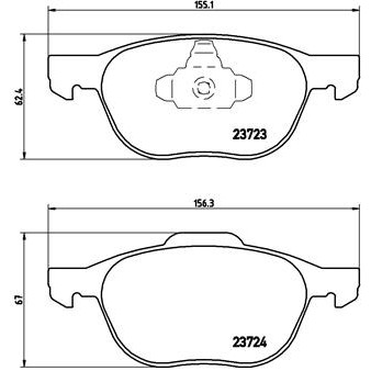 Слика на комплет феродо, дискови кочници BREMBO XTRA LINE P 24 061X за Ford Focus 2 (da) 1.6 LPG - 115 коњи Бензин/Автогаз (LPG)