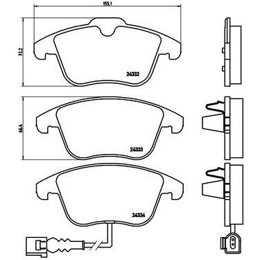 Слика на комплет феродо, дискови кочници BREMBO XTRA LINE P 85 112X за Audi Q3 8U 1.4 TFSI - 150 коњи бензин