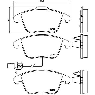 Слика на комплет феродо, дискови кочници BREMBO XTRA LINE P 85 113X за Audi A4 Avant (8K5, B8) 1.8 TFSI - 170 коњи бензин