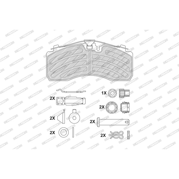 Слика на комплет феродо, дискови кочници FERODO PREMIER FCV1275PTS за камион Iveco Eurocargo 135 E 23 W - 227 коњи дизел