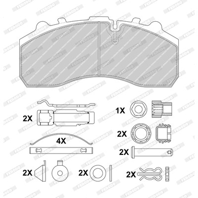 Слика на комплет феродо, дискови кочници FERODO PREMIER FCV1598B за камион DAF F 2800 FA 2800 DKS - 310 коњи дизел