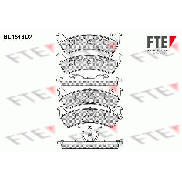 Слика на Комплет феродо, дискови кочници FTE BL1516U2