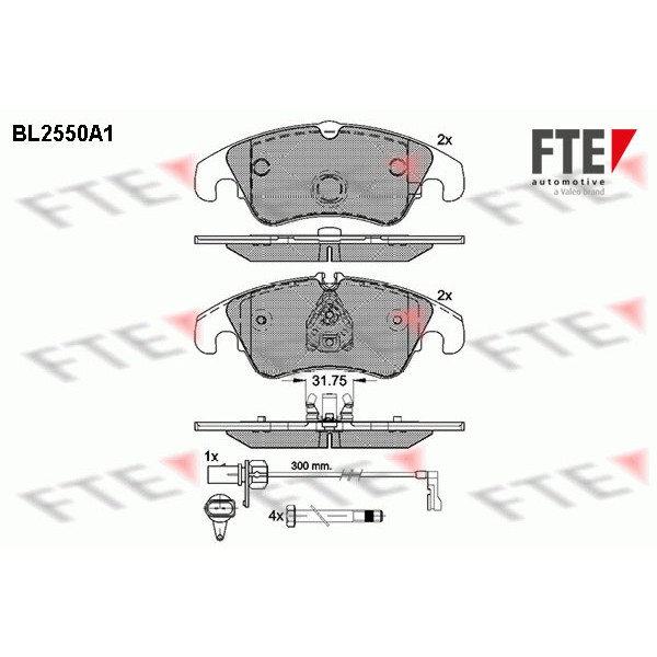 Слика на Комплет феродо, дискови кочници FTE BL2550A1