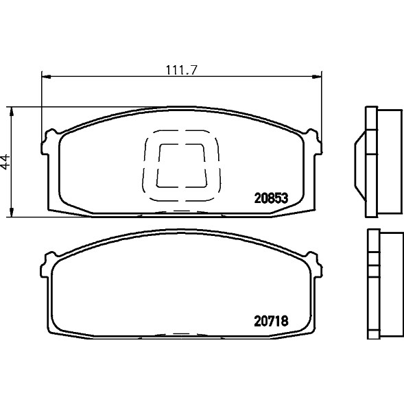 Слика на Комплет феродо, дискови кочници HELLA NAO 8DB 355 029-271