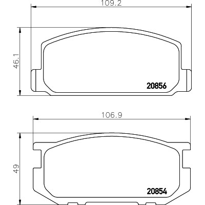 Слика на Комплет феродо, дискови кочници HELLA NAO 8DB 355 032-401